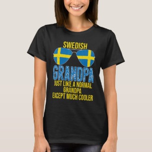 T-shirt Mens Suédois Grand-père Suède Drapeau Lunettes de 