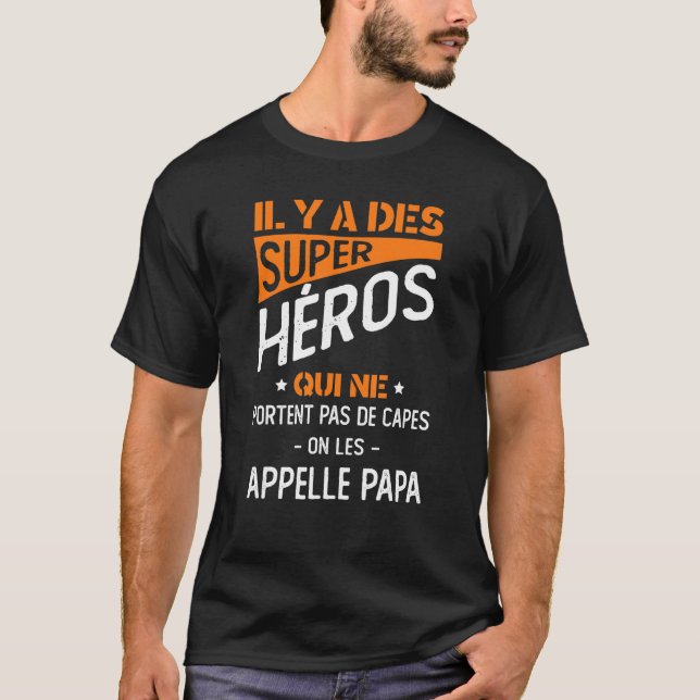 T-shirt Mens Super Heroes Qui Ne Porte Pas De Caps À L'App (Devant)