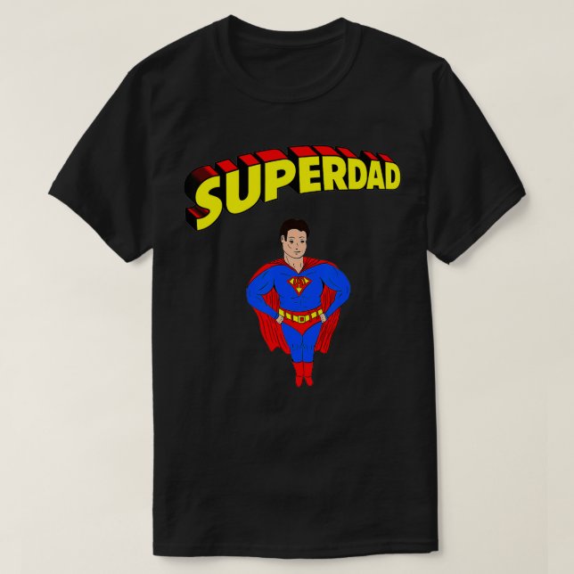 T-shirt Mens Superdad Super Papa Super Hero Superhero Fath (Design devant)