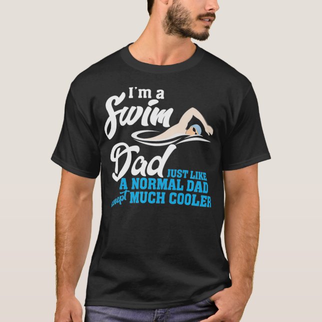 T-shirt Mens Swim Papa Drôle cadeau pour nager Papa Tee (Devant)