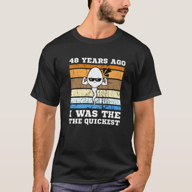 T-shirt Mens Swimmer Le Plus Rapide Il Y A 48 Ans Sperm Le (Devant)