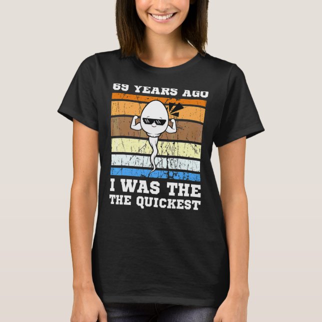 T-shirt Mens Swimmer Le Plus Rapide Il Y A 69 Ans Sperm Le (Devant)