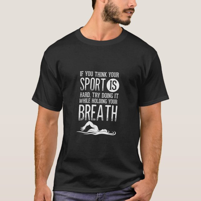 T-shirt Mens Swimmer Swimmer pratique de natation (Devant)