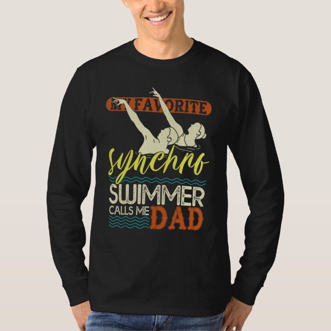 T-shirt Mens Synchronized Swimming Dad Favorite Synchro Sw (Devant)