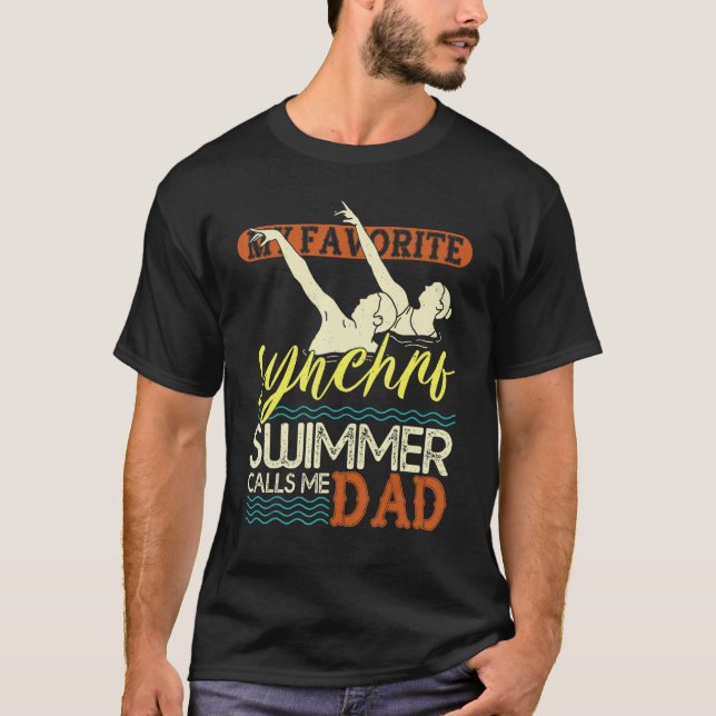T-shirt Mens Synchronized Swimming Dad Favorite Synchro Sw (Devant)