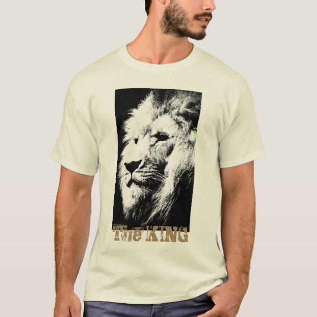 T-shirt Mens T Shirts Moderne tendance Lion Head Pop Art (Devant)