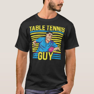 T-shirt Mens Table Tennis Guy Ping Pong Player Racket Scie