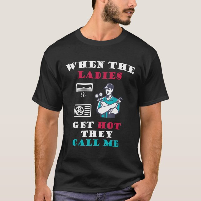 T-shirt Mens Technicien Hvac Quand Les Dames Deviennent Ch (Devant)