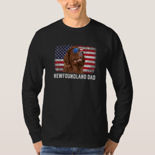 T-shirt Mens Terre-Neuve Papa Fête des pères du drapeau am