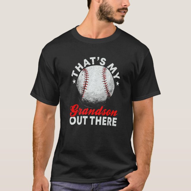 T-shirt Mens That's My Grandson Out There Baseball Grandpa (Devant)