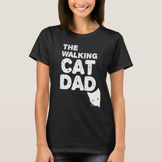 T-shirt Mens The Walking Chat Papa - Best Catdad Prend Son (Devant)