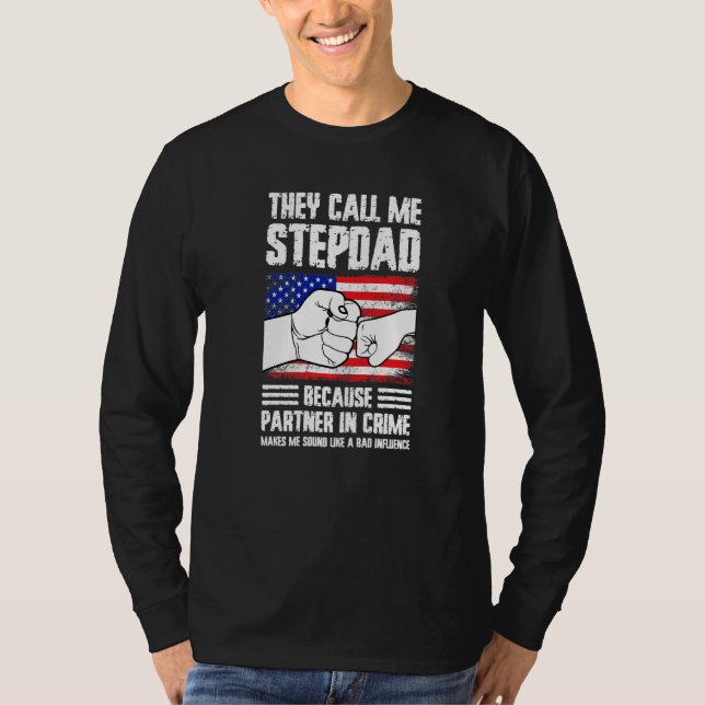 T-shirt Mens they call me stepdad because partner in crime (Devant)