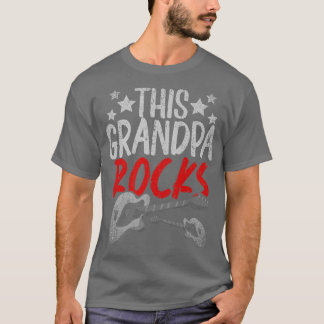 T-shirt Mens This Grandpa Rocks Basse Musique Guitariste B