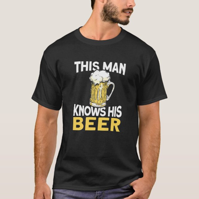 T-shirt Mens This Man Knows His Beer  Ipa Craft Beer Brewe (Devant)