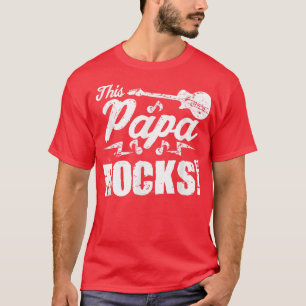 T-shirt Mens This Papa Rocks TGuitar Rock n Roll Funny