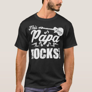 T-shirt Mens This Papa Rocks TGuitar Rock n Roll Funny