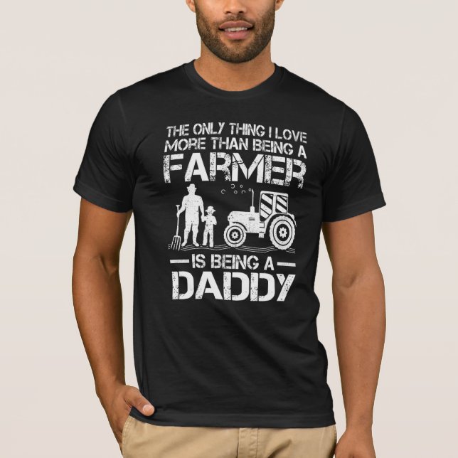 T-shirt Mens Tracteur agricole Rétro Fermier papa père pèr (Devant)