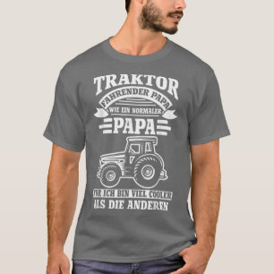 T-shirt Mens Traktor Fahrender papa avec normaler papa Fam