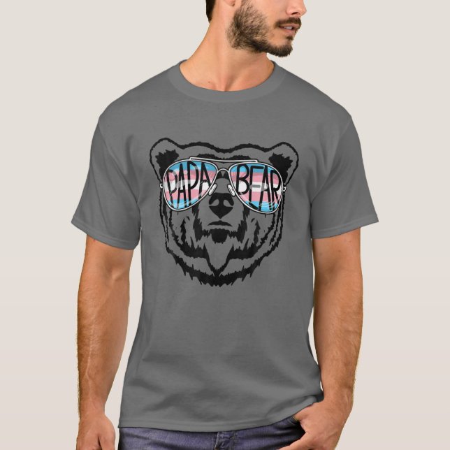 T-shirt Mens Trans Papa Bear Proud Papa Ally Transgender R (Devant)