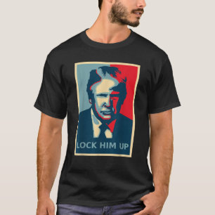 T-shirt Mens Trump Le Verrouiller Poster Chemise Noire