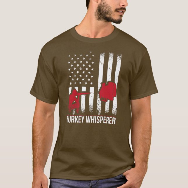 T-shirt Mens Turkey Whisperer Turkey Hunter Loves Hunting (Devant)