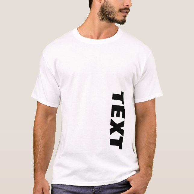 T-shirt Mens Two Side Print Big Bold Font Text White (Devant)