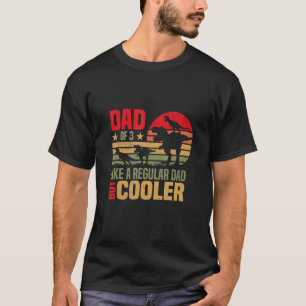 T-shirt Mens Tyrannosaurus Rex Dinosaur Papa De 3 Enfants