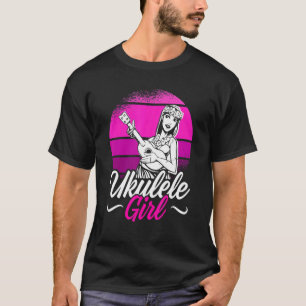 T-shirt Mens Ukulele Girl Ukulele Hawaii Joueur de guitare