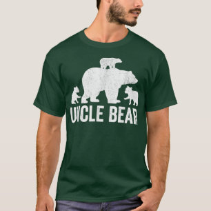 T-shirt Mens Uncle Bear Fathers Day Shirts, Funny Three Cu