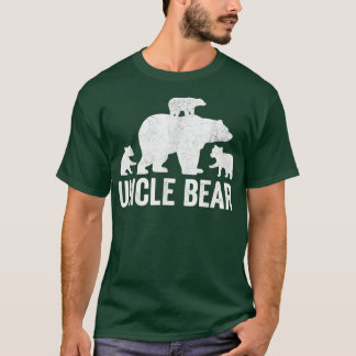 T-shirt Mens Uncle Bear Fathers Day Shirts, Funny Three Cu