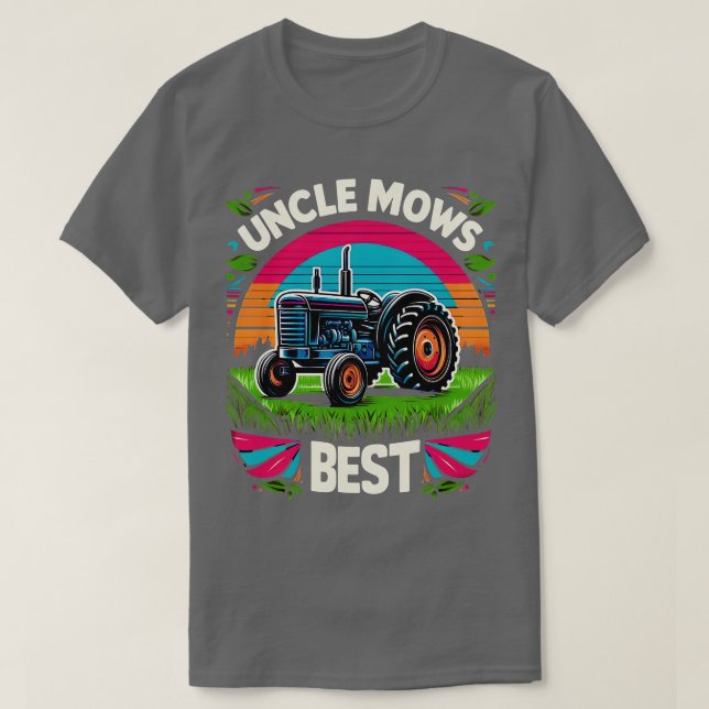 T-shirt Mens Uncle Mows Meilleure pelouse e Papa Mwing Onc (Design devant)
