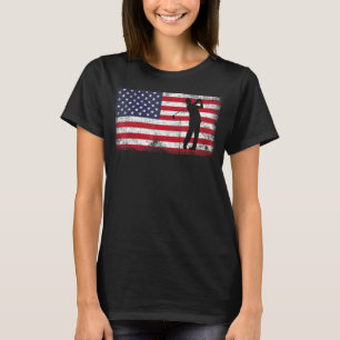 T-shirt Mens Usa American Flag Golf 4Juillet Patriotic Go