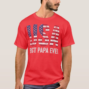 T-shirt Mens USA Meilleur Papa Jamais États-Unis D'Amériqu