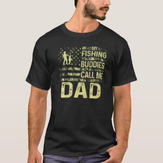 T-shirt Mens Usa Patriotic For Fishman My Fishing Buddies