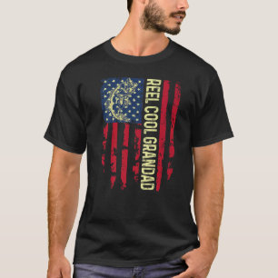 T-shirt Mens Usa Patriotic Reel Cool Grand-Père