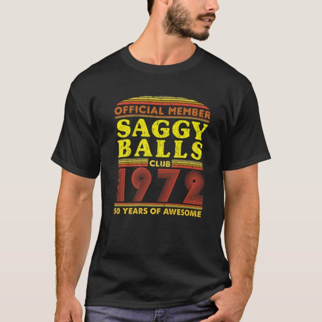 T-shirt Mens Vieux Balls Saggy Balls Club 50 Ans Mens B (Devant)