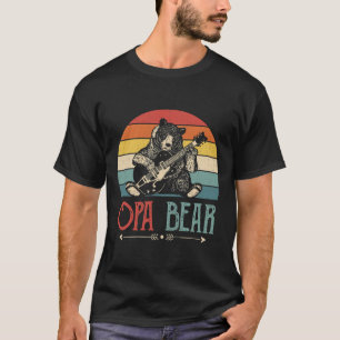 T-shirt Mens Vinatge Opa Bear Vintage Fête des pères Ré