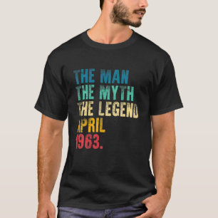 T-shirt Mens Vintage 1963 Mythe De L'Homme Légende 58E R