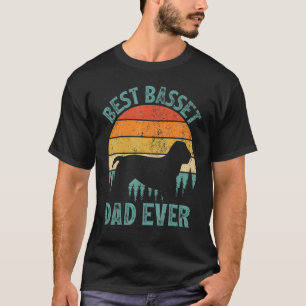 T-shirt Mens Vintage Best Basset Papa Jamais Fête des père