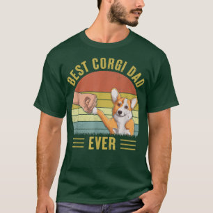 T-shirt Mens Vintage Best Corgi Dad Ever Fist Bump Funny D