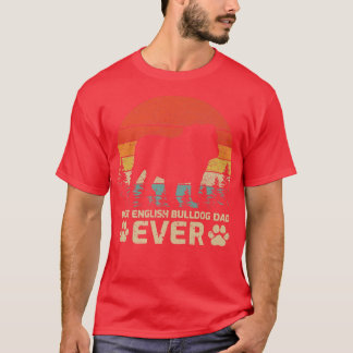 T-shirt Mens Vintage Best English Bulldog Papa Ever F