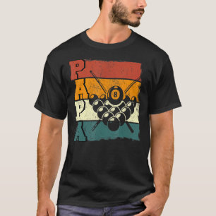 T-shirt Mens Vintage Billard Papa Billiards Joueur Faune