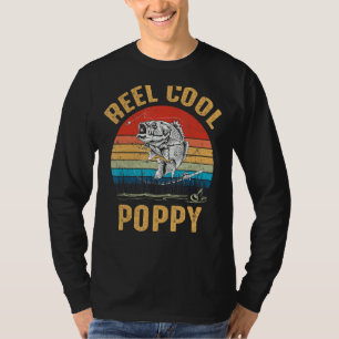 T-shirt Mens Vintage bobine Cool Poppy Poisson Pêche Chemi