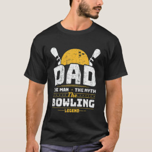 T-shirt Mens Vintage Bowling Papa L'Homme Le Mythe La Lége