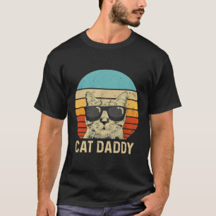 T-shirt Mens Vintage Cat Daddy Funny Amoureux des chats Ca