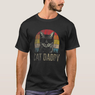 T-shirt Mens Vintage Chat Papa Chat Père Fête S
