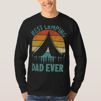 T-shirt Mens Vintage Meilleur Camping Papa Jamais Fête des
