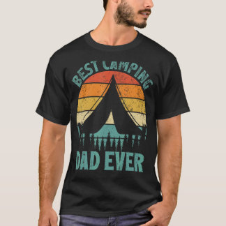 T-shirt Mens Vintage Meilleur Camping Papa Jamais Fête des