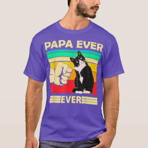 T-shirt Mens Vintage meilleur chat Papa jamais bosse d'acc