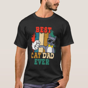 T-shirt Mens Vintage Meilleur Chat Papa Jamais Rétro Fête 